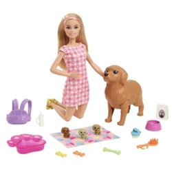 Detailansicht des Artikels: HCK750 - BRB Puppe (blond) mit Hund un